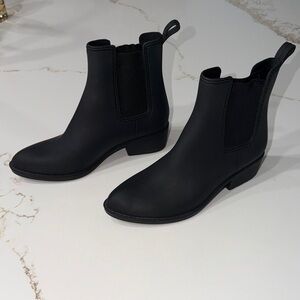 Jeffrey Campbell Black Havana Last Rubber Chelsea Rain Boots | 9